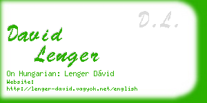 david lenger business card